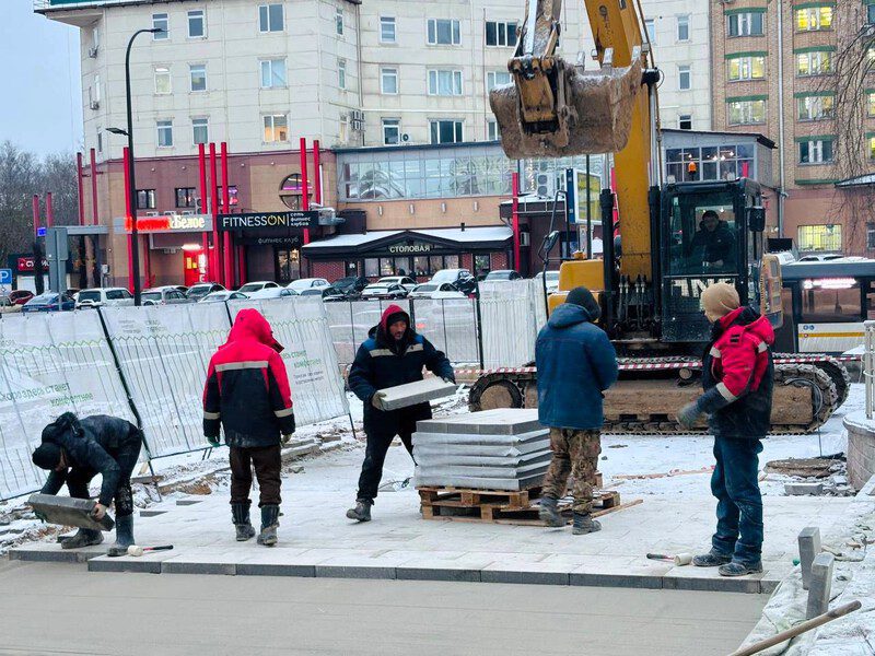 Работы на Молодёжной площади Наро-Фоминска идут по графику. Первую часть сдадут к маю