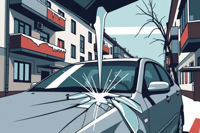 Упала сосулька на машину: кто платит за ремонт и что делать