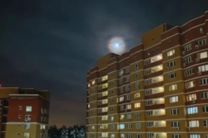 Над Апрелевкой засияла «ледяная радуга»: жители запечатлели редкое лунное гало