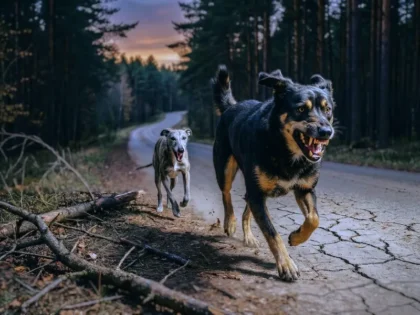 Стая бродячих собак в лесу у Алексеевки