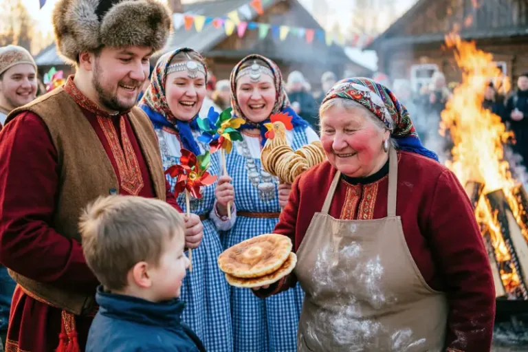 Семейные масленичные гуляния и катание на тюбингах в парке Елагино