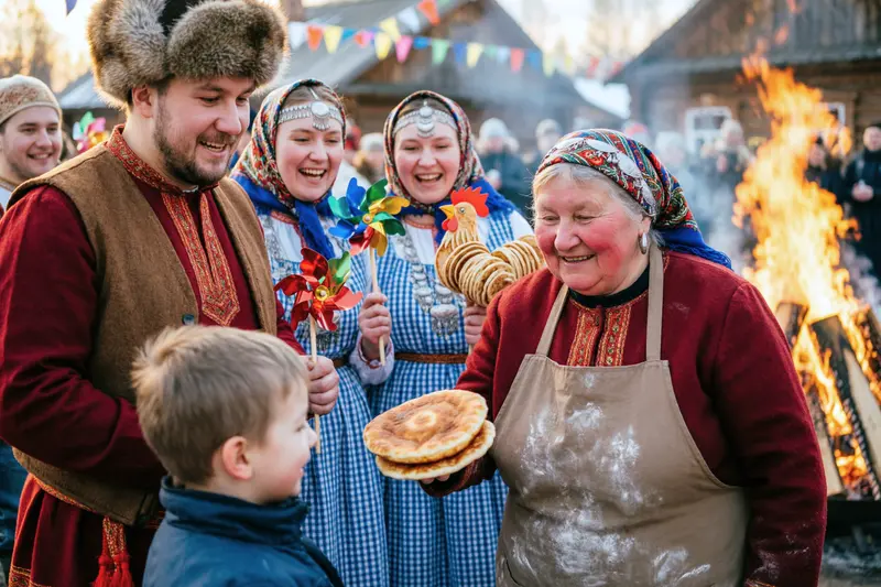 Семейные масленичные гуляния и катание на тюбингах в парке Елагино