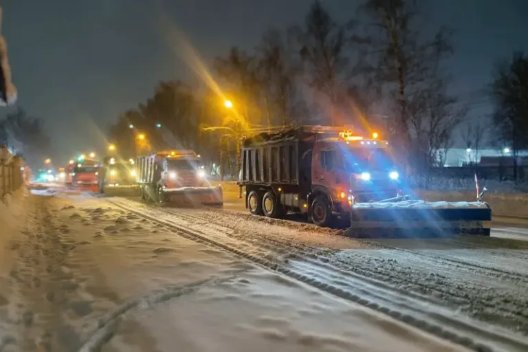 Снегопад в Наро-Фоминском округе, заснеженные дороги и метель