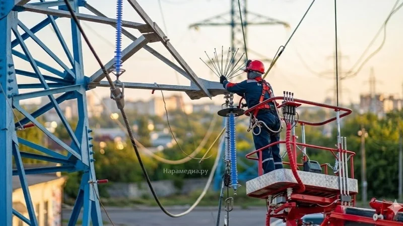 Птицезащитное устройство антиприсадочного типа на опоре ЛЭП в Наро-Фоминском городском округе