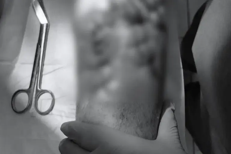 Хирург Апрелевской поликлиники проводит обработку раны пациенту с травмой голени и сахарным диабетом