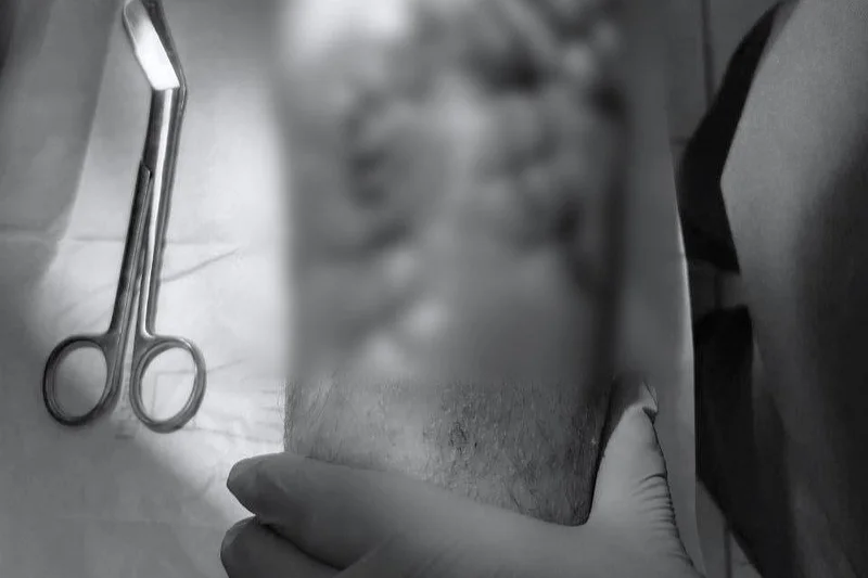 Хирург Апрелевской поликлиники проводит обработку раны пациенту с травмой голени и сахарным диабетом