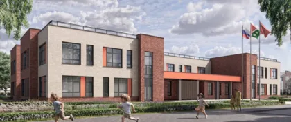 Архитектурная концепция детского сада в ЖК Мартемьяново Клаб, Наро-Фоминский округ, двухэтажное здание на 170 мест