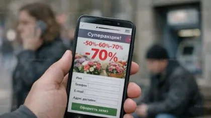 Перед 8 Марта мошенники запустили десятки фейковых магазинов цветов — скидки до 70% оказались ловушкой